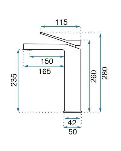 Смеситель для раковины без донного клапана Rea Duet REA-B4414