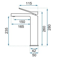 Смеситель для раковины без донного клапана Rea Duet REA-B4415
