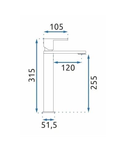 Смеситель для раковины без донного клапана Rea Flip REA-B2007