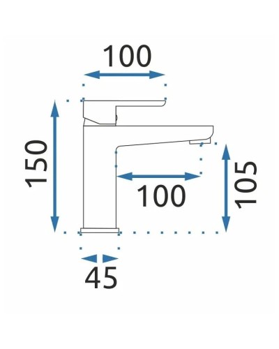 Смеситель для раковины без донного клапана Rea Orix REA-B7777