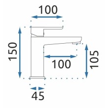 Смеситель для раковины без донного клапана Rea Orix REA-B5642