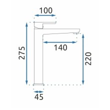 Смеситель для раковины без донного клапана Rea Orix REA-B8467