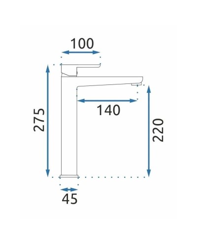 Смеситель для раковины без донного клапана Rea Orix REA-B8467