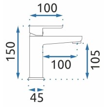 Смеситель для раковины без донного клапана Rea Orix REA-B6163