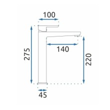Смеситель для раковины без донного клапана Rea Orix REA-B7779