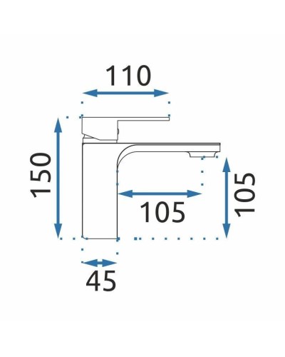 Смеситель для раковины без донного клапана Rea Urban REA-B9904