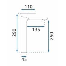 Смеситель для раковины без донного клапана Rea Urban REA-B9905