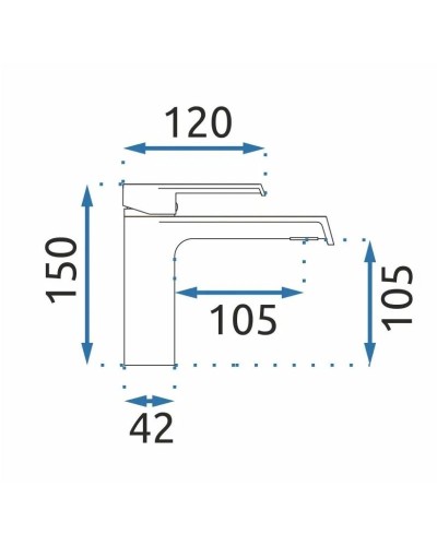 Смеситель для раковины без донного клапана Rea Hass REA-B9964