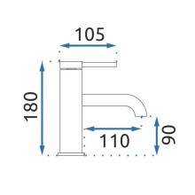 Смеситель для раковины без донного клапана Rea Spot REA-B2012