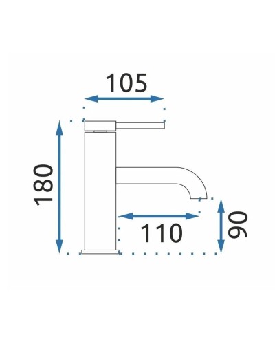 Смеситель для раковины без донного клапана Rea Spot REA-B2012
