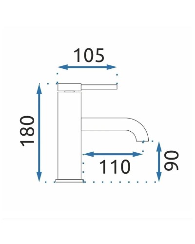 Смеситель для раковины без донного клапана Rea Spot REA-B2014