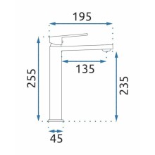 Смеситель для раковины без донного клапана Rea Luppo REA-B9637