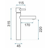 Смеситель для раковины без донного клапана Rea Tess REA-B0229
