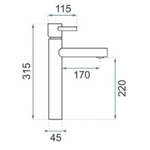 Смеситель для раковины без донного клапана Rea Tess REA-B0229