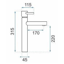 Смеситель для раковины без донного клапана Rea Tess REA-B5660
