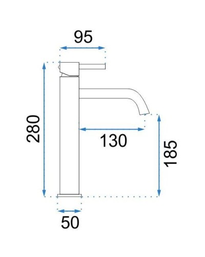 Смеситель для раковины без донного клапана Rea Lungo REA-B9409