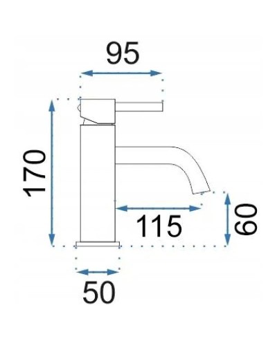 Смеситель для раковины без донного клапана Rea Lungo REA-B4401