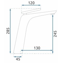 Смеситель для раковины без донного клапана Rea Jager REA-B5123