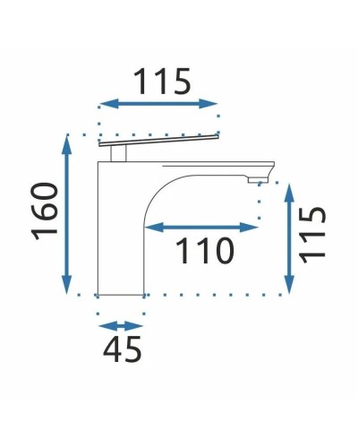 Смеситель для раковины без донного клапана Rea Berg REA-B2035