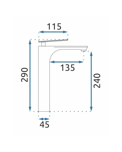 Смеситель для раковины без донного клапана Rea Berg REA-B2036