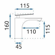 Смеситель для раковины без донного клапана Rea Berg REA-B2038