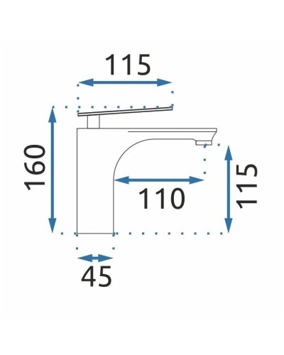 Смеситель для раковины без донного клапана Rea Berg REA-B2038