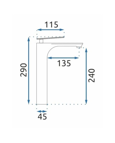 Смеситель для раковины без донного клапана Rea Berg REA-B2039
