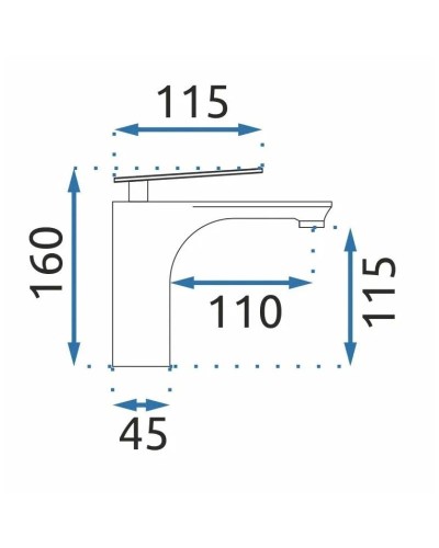 Смеситель для раковины без донного клапана Rea Berg REA-B2041