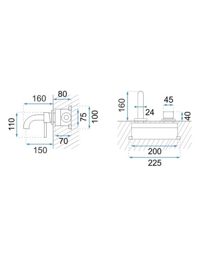 Смеситель для раковины без донного клапана Rea Lungo REA-B8559
