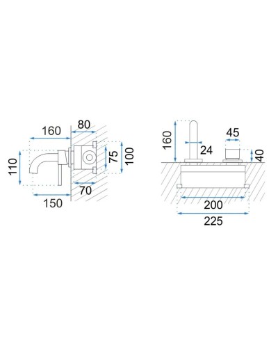 Смеситель для раковины без донного клапана Rea Lungo REA-B8652