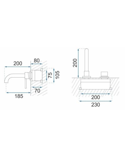 Смеситель для раковины без донного клапана Rea Lungo REA-B0370