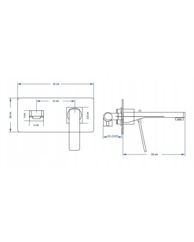 Смеситель для раковины без донного клапана Rea Sonic REA-B0181