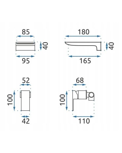 Смеситель для раковины без донного клапана Rea Mason REA-B5150