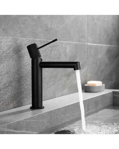 Смеситель для раковины без донного клапана Vincea Desire VBF-1D1MB