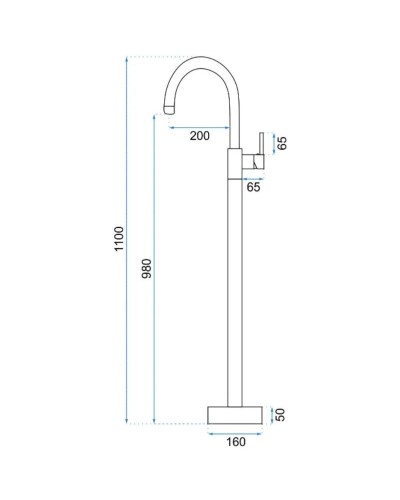 Смеситель напольный для раковины Rea Ortis REA-B4891