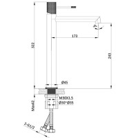 Смеситель для раковины без донного клапана Vincea Desire VBF-1D2GM