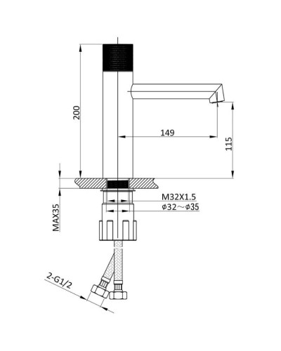 Смеситель для раковины без донного клапана Vincea Desire VBF-1D3GM