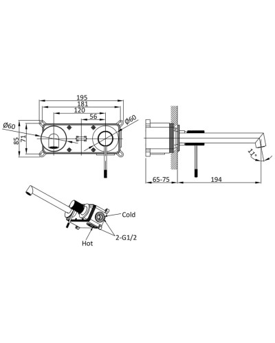Смеситель для раковины без донного клапана Vincea Desire VBFW-1D1MB