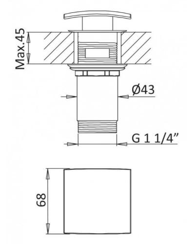 Смеситель для раковины с донным клапаном Cezares Porta PORTA-LC-BIO