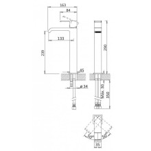 Смеситель для раковины с донным клапаном Cezares Porta PORTA-LC-BIO