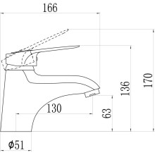 Смеситель для раковины Savol S-T1004