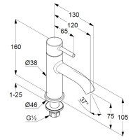 Кран для холодной воды без донного клапана Kludi Bozz 381180576