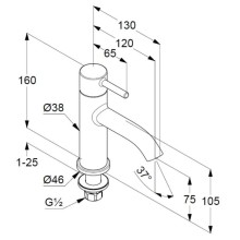 Кран для холодной воды без донного клапана Kludi Bozz 381180576
