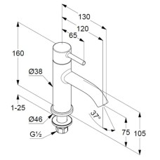 Кран для холодной воды без донного клапана Kludi Bozz 381180576