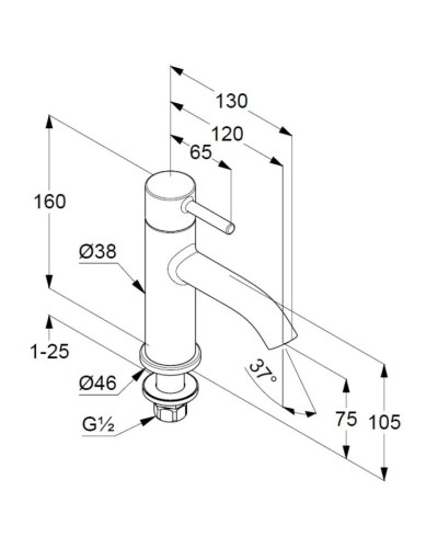 Кран для холодной воды без донного клапана Kludi Bozz 381180576