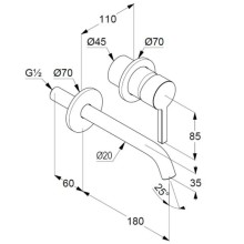 Смеситель для раковины без донного клапана Kludi Nova Fonte Pura 202443915