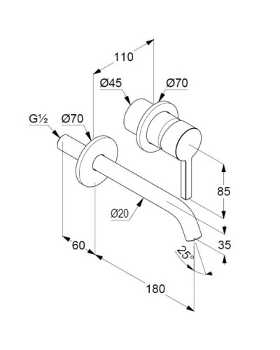 Смеситель для раковины без донного клапана Kludi Nova Fonte Pura 202443915