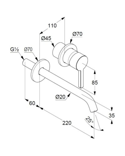 Смеситель для раковины без донного клапана Kludi Nova Fonte Pura 202450515