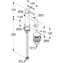Смеситель для раковины с донным клапаном Kludi Nova Fonte Pura 202660515