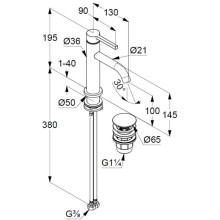 Смеситель для раковины с донным клапаном Kludi Nova Fonte Pura 202880515